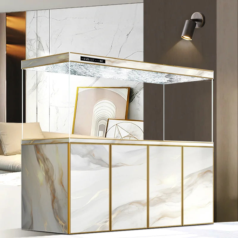 Floor Modern Aquarium Ornamental Fish Decoration Fish Tanks Accent Aquarium Luxury Living Room Home Furniture Acquario Lsyg