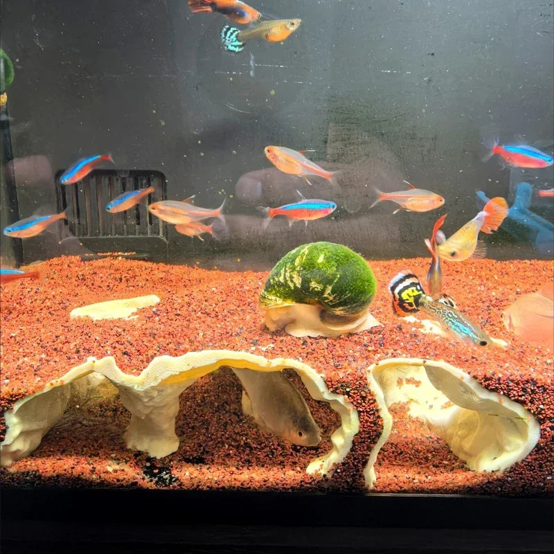 Fish Tank Underwater Palace Hiding Cave for Fish Shrimp Reptiles Shelter, Landscaping Ornaments 3D Printed Aqaurium Decorations