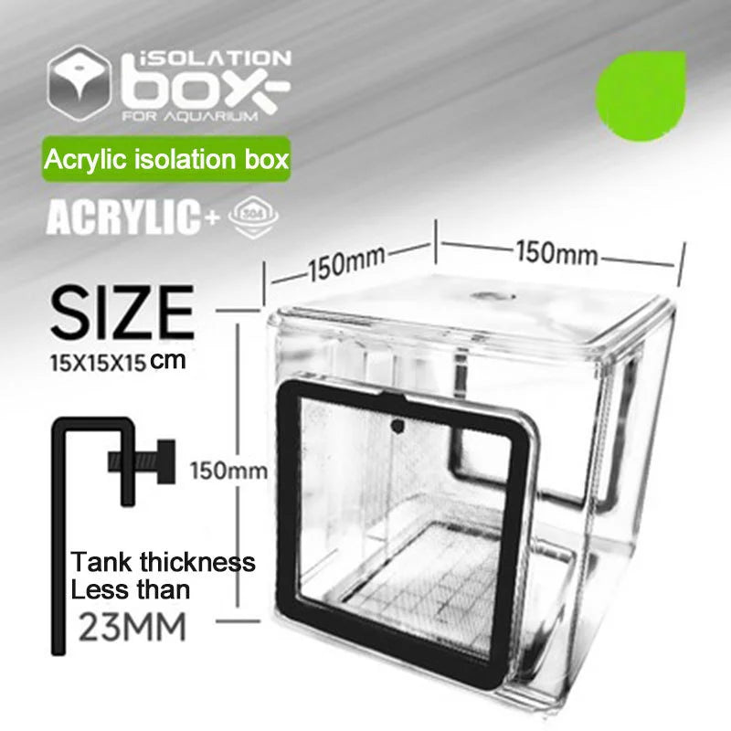 Aquarium Fish Tank Acrylic Isolation Box Stainless Steel Mesh Pneumatic Spawning Incubation Box Ornamental Breeding Room Small