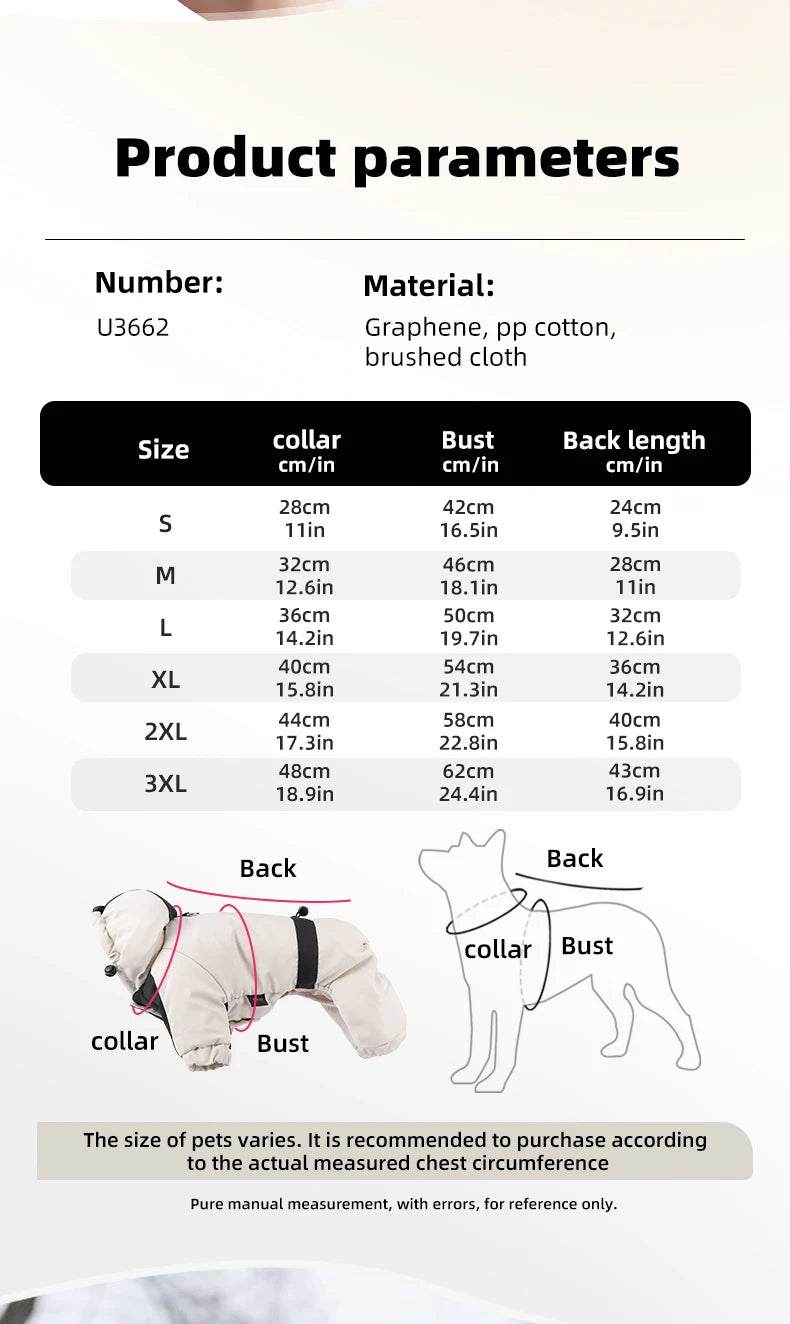 Dog Coat,4 Legs Covered Waterproof Windproof Reflective Jacket with Leash Hole,Hooded Warm Pet Jacket