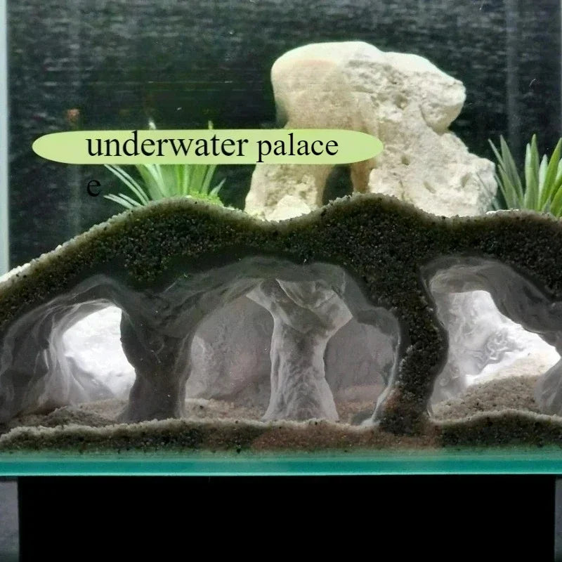 Fish Tank Underwater Palace Hiding Cave for Fish Shrimp Reptiles Shelter, Landscaping Ornaments 3D Printed Aqaurium Decorations
